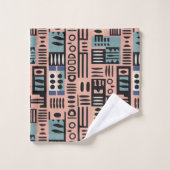 アフリカムードクロスのパターンモダン抽象芸術アート2 バスタオルセット (ウォッシュタオル)