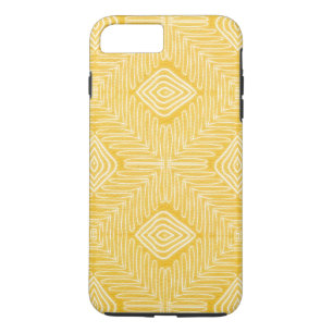 アフリカモダンの部族のイエローレザールック iPhone 8 PLUS/7 PLUSケース