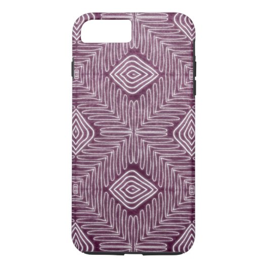 アフリカモダンの部族の紫色の革の外観 Case-Mate iPhoneケース (裏面)