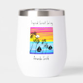 アフリカモダンアート、トロピカルサンセットセーリング (背面)