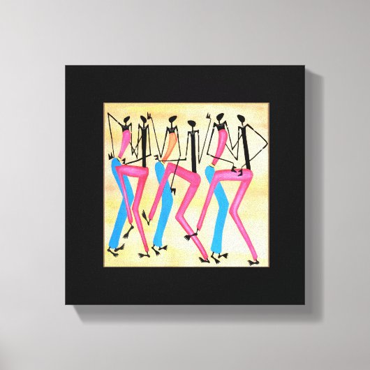 アフリカモダンハッピーリズムダンス キャンバスプリント (正面)