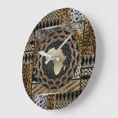  アフリカモチーフグラフィック大時計 ラージ壁時計 (傾斜)