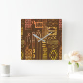 アフリカモチーフ スクエア壁時計 (ホーム)