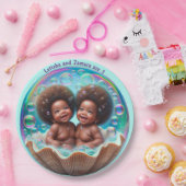 アフリカユニセックスツインベビー ペーパープレート (パーティー)