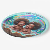 アフリカユニセックスツインベビー ペーパープレート (アングル)