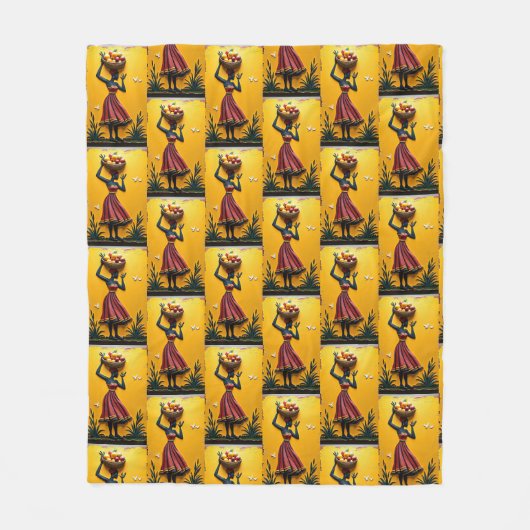 アフリカユニークのアートワーク、ブランケットのホームデコール フリースブランケット (正面)