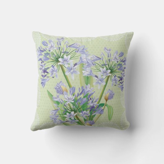 アフリカユリの花柄の枕 クッション (裏面)