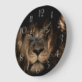 アフリカライオンポートレート ラージ壁時計 (傾斜)