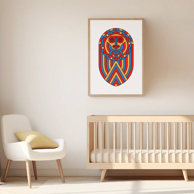 アフリカライオンマスク メタルプリント (クリエイターアップロード済み)