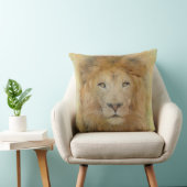 アフリカライオンワイルドライフウォーターカラーポートレートステインル クッション (椅子)