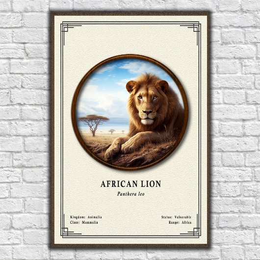 アフリカライオン動物学シリーズ ポスター