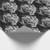 アフリカライオン男性クローズドマクロ ラッピングペーパー (角)