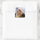 アフリカライオン絶滅危惧種の野生動物のシール スクエアシール (バッグ)