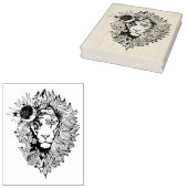 アフリカライオン・アニマルアートカラーリングページ ラバースタンプ (押印)