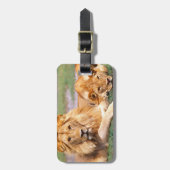 アフリカライオン、パンテラレオ、タンザニア ラゲッジタグ (正面縦)