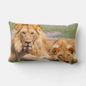 アフリカライオン、パンテラレオ、タンザニア ランバークッション (裏面)