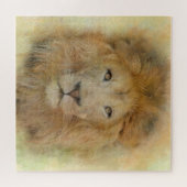 アフリカライオン・ワイルドライフウォーター・カラーポートレート ジグソーパズル (横)