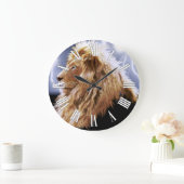 アフリカライオン&稲妻大きな猫恋人ウォールクロック ラージ壁時計 (ホーム)