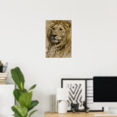 アフリカライオン,Panthera leo,肖像 ポスター (ホームオフィス)