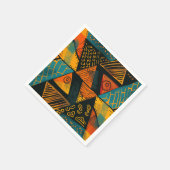 アフリカラフルカのモチーフの背景 スタンダードカクテルナプキン (角)