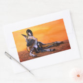 アフリカワイルドドッグ角ステッカー 長方形シール (封筒)