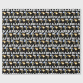 アフリカワイルドライフコンティントホワイト文字トリオ ラッピングペーパー (フラット)