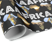 アフリカワイルドライフコンティントホワイト文字トリオ ラッピングペーパー (ロールコーナー)