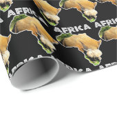 アフリカワイルドライフコンティントホワイト文字ライノカーフ ラッピングペーパー (ロールコーナー)