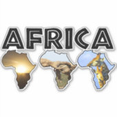 アフリカワイルドライフコンティントリオブラック文字 シール (正面)