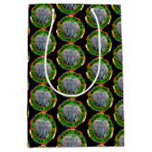 アフリカワイルドライフサファリエレファントブル ミディアムペーパーバッグ (正面)