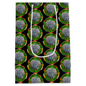 アフリカワイルドライフサファリエレファントブル ミディアムペーパーバッグ (裏面)