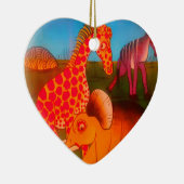 アフリカンアニマルアートプリント セラミックオーナメント (右)