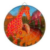 アフリカンアニマルアートプリント ダーツボード (正面)