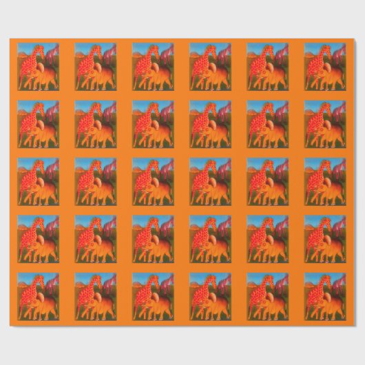 アフリカンアニマルアートプリント ラッピングペーパー (フラット)