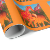 アフリカンアニマルアートプリント ラッピングペーパー (ロールコーナー)