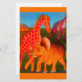 アフリカンアニマルアートプリント 便箋 (正面/裏面)