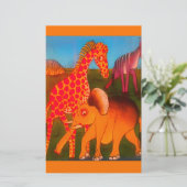 アフリカンアニマルアートプリント 便箋 (スタンド正面)