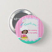 アフリカンアメリカガールベーキング'来ありがとう' 缶バッジ (正面&裏面)