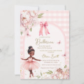 アフリカンアメリカバレリーナギンガムアーチベイビーシャワー 招待状 (正面)