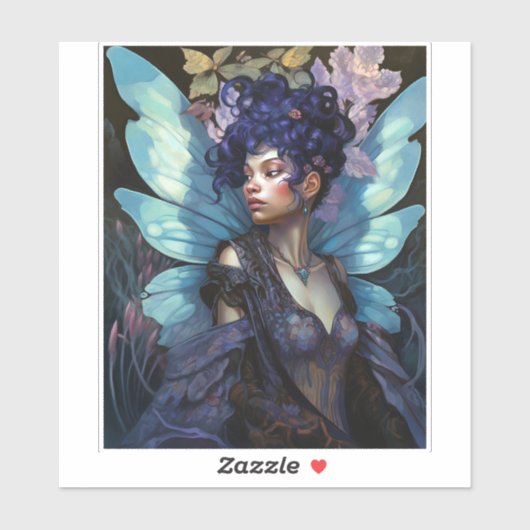 アフリカンアメリカブラックフェアリーファンタジーアート シール (シート)