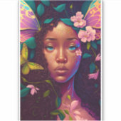 アフリカンアメリカブラックフェアリーファンタジーアート シール (正面)