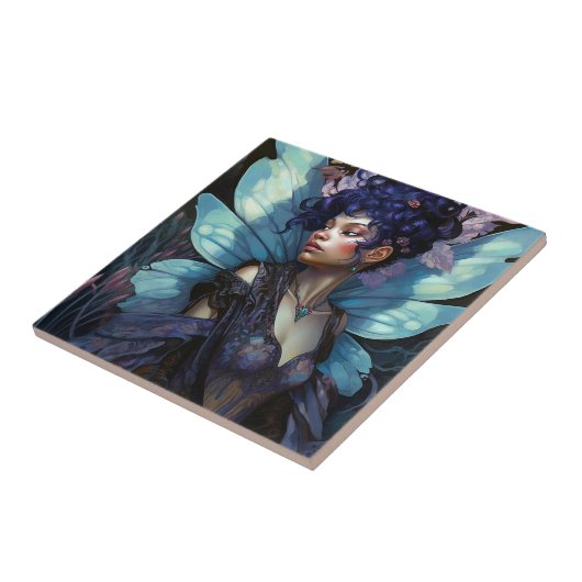 アフリカンアメリカブラックフェアリーファンタジーアート タイル (側面)