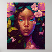 アフリカンアメリカブラックフェアリーファンタジーアート ポスター (正面)