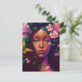 アフリカンアメリカブラックフェアリーファンタジーアート ポストカード (スタンド正面)