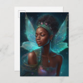 アフリカンアメリカブラックフェアリーファンタジーアート ポストカード (正面/裏面)