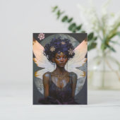 アフリカンアメリカブラックフェアリーファンタジーアート ポストカード (スタンド正面)