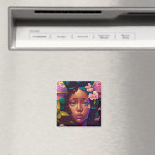 アフリカンアメリカブラックフェアリーファンタジーアート マグネット (インサイチュ (食洗機))