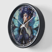 アフリカンアメリカブラックフェアリーファンタジーアート 壁時計 (傾斜)