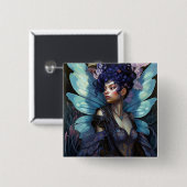 アフリカンアメリカブラックフェアリーファンタジーアート 缶バッジ (正面&裏面)