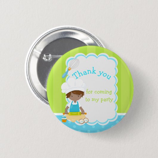 アフリカンアメリカボーイベーキング'来ありがとう' 缶バッジ (正面&裏面)